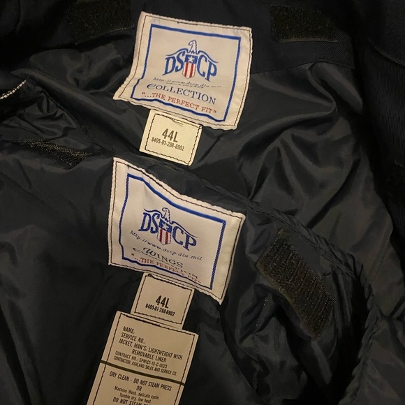 Vintage Navy Blue U.S Air Force Zip Jacket Wings Collection Size 44L With Liner - Picture 10 of 11